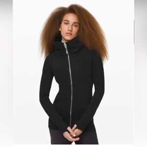 Lululemon “radiant” zip front blk sweatshirt NWT, sz 10
